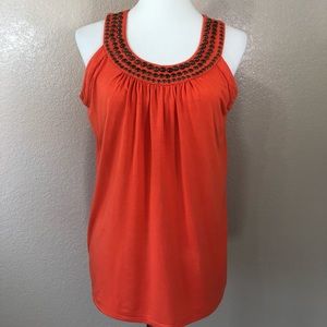 Michael Michael Kors Orange Sleeveless Tank Top